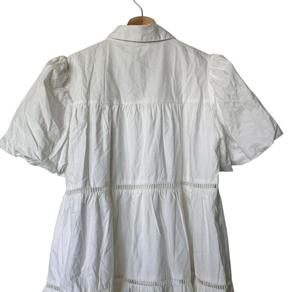 NWT Impressions Sunday Stroll S white cotton Sundress mini babydoll dress - Picture 8 of 13
